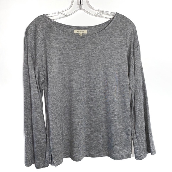 Madewell Light Gray Long Sleeve Shirt XS - Picture 1 of 6